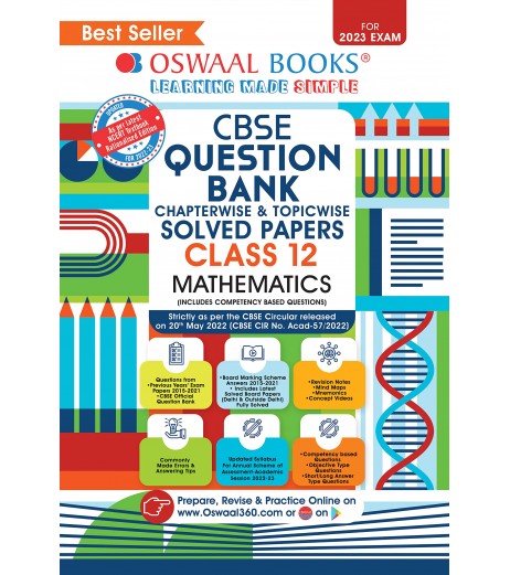 Oswaal CBSE Question Bank Class 12 Mathematics  Chapter Wise and Topic Wise | Latest Edition CBSE Class 12 - SchoolChamp.net
